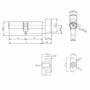  Rotary key cylinder RZ 40x40T Zn Ni 2