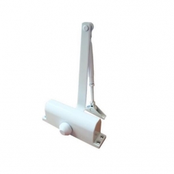 Door closer for entrance doors RZ B4W/1500 RAL 9016, 65-80 kg, white