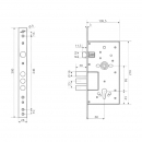 Cylinder lock with latch RZ L1053.1.0, body, 85/60 2