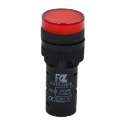 Светосигнальная арматура красная RZ AD16-22DS/R, 220 V