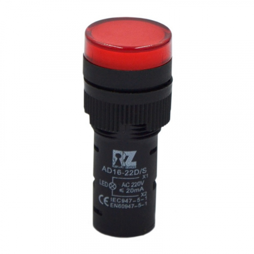 Red light signaling fitting RZ AD16-22DS/R, 220 V