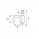 Plastic cable clamp RZ CC-R4, 4 mm, white 1