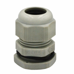 Sealed cable gland M24 RZ, nylon, gray, IP68, with nut