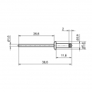 Заклепка с плоской головкой RZ RF-3*10, Al/St 2