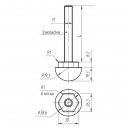Furniture adjustable support RZ C-1250, M12, length 50 mm 2