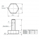 Furniture legs and supports RZ Ш-630, M6, thread length 25 mm, support 24x21.5 mm, hexag. 4 Furniture legs and supports RZ Ш-630, M6, thread length 25 mm, support 24x21.5 mm, hexag. 4