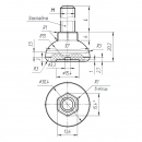 Adjustable legs for furniture RZ Я-1250, M12, length 50 mm 2