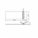 Stainless steel flat hinge RZ H65155.SS.0, 65x155 mm, long 1