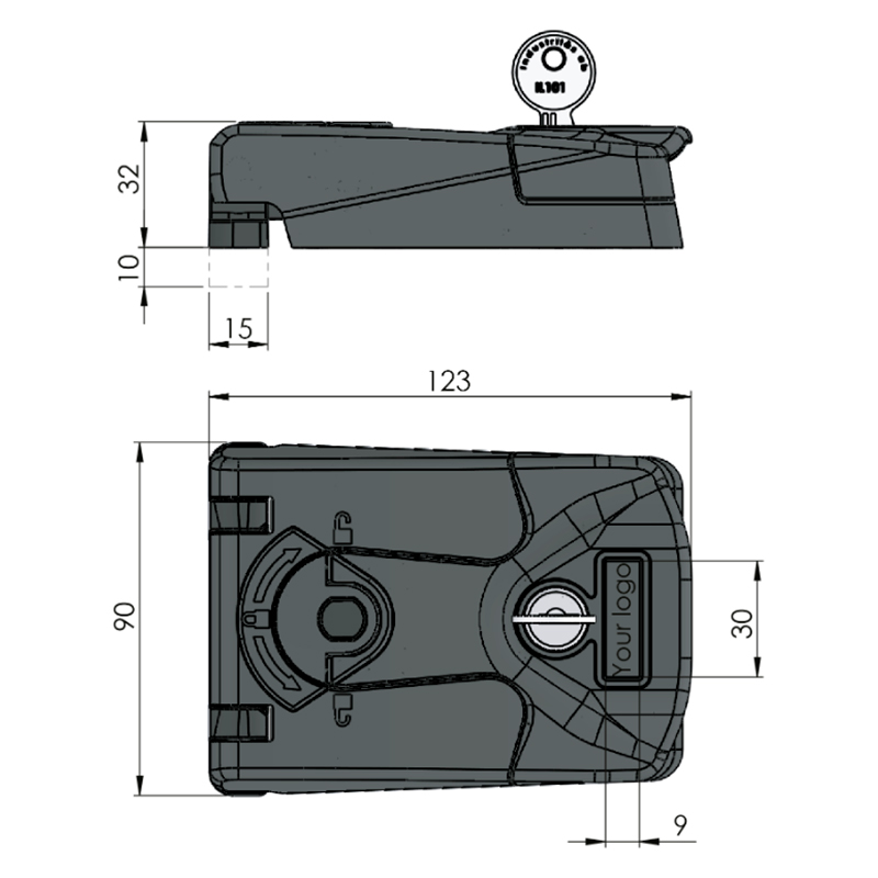 Hinge Lock Industrilas 2651-440000-00, polyamide, 123х90 mm, 180 ...