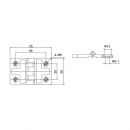 Flat black hinge RZ H5076.1.2.1, 50x75 mm, metal 1