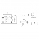Furniture hinge black RZ H5076.1.2.3, Zn alloy, 50x76 mm, 180°, 4 built-in screws 4