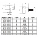 Wing handle M10 RZ KE 40 1020, on screw 2