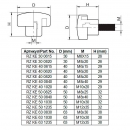 Thumb knob nut RZ KE 50 0840, dia. 50 mm, M8x40 2