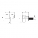 Thumb knob nut RZ KE 50 0840, dia. 50 mm, M8x40 1