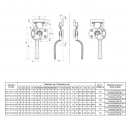 Ручка поворотная с прижимом RZ H102-2L.SS, нерж, левая, длина 125 мм 3