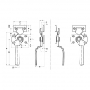 Swivelling handle with clamp RZ H102-2L.SS, stainless steel, left, length 125 mm 2