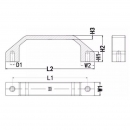 Stainless steel bridge type handle RZ H140-18.SS, centre to centre, 120 mm 3