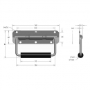 Folding handle RZ H140R.SS, stainless steel, spring-loaded, 140×82 mm, up to 55 kg 4