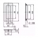 Stainless steel mortise handle RZ H44100.SS, 119x60 mm, 2 recessed screws 2