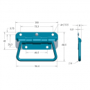 Folding zinc-plated handle RZ H100R.SZP, steel, 100×41 mm, up to 30 kg, spring-loaded 1