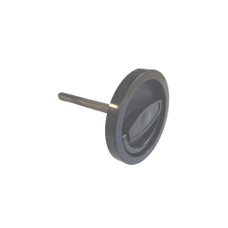 Round black cabinet knob with screw RZ L120, ABS, on stud, black