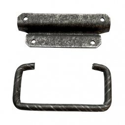 Hinged steel handle RZ RLB, 117x50 mm, black