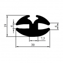 Уплотнитель стекла и металла RZ C1.086, EPDM, 19*30 мм 2