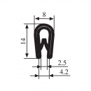 Gaskets for metal door RZ P1.022, PVC, clamp 1-2.5 mm 1