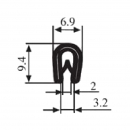 Rubber gasket for doors RZ P1.047, PVC, clamp 1-2 mm 1