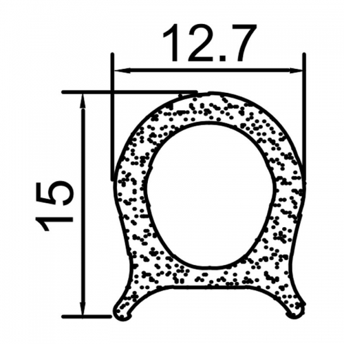 Губчатый профиль RZ S5.190, EPDM, 15*12,7 мм