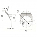 Handle for lock 16x19 mm RZ FH1619, nylon, black 1 Handle for lock 16x19 mm RZ FH1619, nylon, black 1