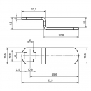 Cam for postal lock RZ C0.0945.1, h=9 mm, L=45 mm 1 Cam for postal lock RZ C0.0945.1, h=9 mm, L=45 mm 1