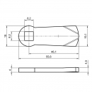 Cams for locks for electrical panels RZ R05, straight, h=0 mm, L=46 mm 3 Cams for locks for electrical panels RZ R05, straight, h=0 mm, L=46 mm 3