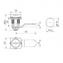 Ключовий замок для металевих шаф RZ PL0802-4A, секр. 1000, 2 ключі 3