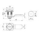 Ключові замки RZ PL0802-OВ, секр. 1000, h=0 мм, L=45 мм, пов. 180°, без фікс. ключа, 2 ключі 4 Ключові замки RZ PL0802-OВ, секр. 1000, h=0 мм, L=45 мм, пов. 180°, без фікс. ключа, 2 ключі 4