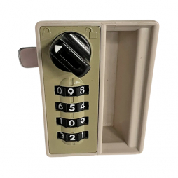 Mortise mechanical code lock RZ 9502, Zn alloy/plastic, sec. 10000, 4-digit code, thickness 0.6-1.4 mm, vertic.