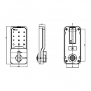 Electronic door lock RZ M-1601, Zn alloy, 10-digit code, sec.10B, vertical, on thickness 0.6-2 mm, black/silver 4 Electronic door lock RZ M-1601, Zn alloy, 10-digit code, sec.10B, vertical, on thickness 0.6-2 mm, black/silver 4