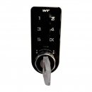 Digital electronic lock RZ M-1607-00KO, plastic, 4-digital code, vertical, on thickness 0.6-20 mm, black 2