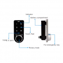 Digital electronic lock RZ M-1607-00KO, plastic, 4-digital code, vertical, on thickness 0.6-20 mm, black 6 Digital electronic lock RZ M-1607-00KO, plastic, 4-digital code, vertical, on thickness 0.6-20 mm, black 6