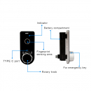 Smart fingerprint lock RZ M-1607-00SF, for furniture, plastic, vertical, on thickness 0.6-20 mm, black 3 Smart fingerprint lock RZ M-1607-00SF, for furniture, plastic, vertical, on thickness 0.6-20 mm, black 3