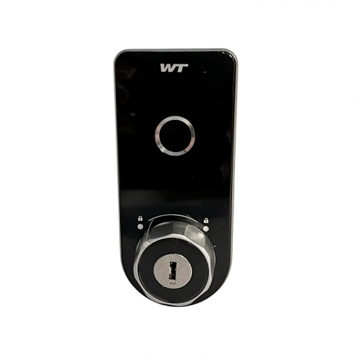 Smart fingerprint lock RZ M-1607-00SF, for furniture, plastic, vertical, on thickness 0.6-20 mm, black
