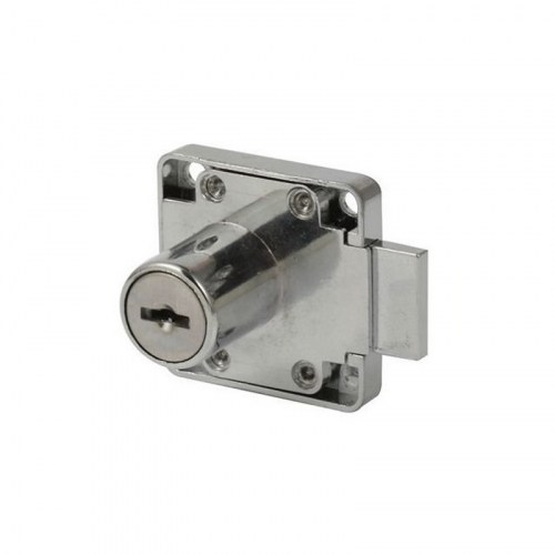 Furniture lock 138 chrome RZ 138-22S, zinc alloy, 40×40 mm, security grade 200, bolt projection 9 mm, 2 keys