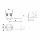 Mortise mailbox lock RZ L2518.1.1.С , secr. 200, H=25 mm, L=38 mm, 90°, without key  fix. 2
