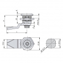 Industrilas 6-110 control panel lock, stainless steel, for square key, IP54 1