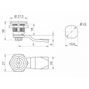Lock for electrical panel RZ L181.A.1-10445, Zn alloy, ins. double bit 5 mm, h=4 мм, L=46 мм, external stop 3 Lock for electrical panel RZ L181.A.1-10445, Zn alloy, ins. double bit 5 mm, h=4 мм, L=46 мм, external stop 3