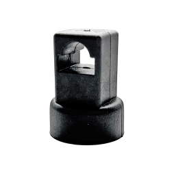 Round rod holder RZ RG 002-1, polyamide, H1=32 mm, length 27 mm, black