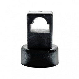 Round rod holder RZ RG 002-2, polyamide, H1=38 mm, length 27 mm, black