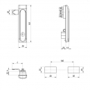 Hinged handles RZ 001-2-2-ISP, polyamide, ins. one key, h=12 mm, L=44 mm, for 1 lps, IP65, 1 key 7 Hinged handles RZ 001-2-2-ISP, polyamide, ins. one key, h=12 mm, L=44 mm, for 1 lps, IP65, 1 key 7