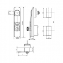 Lock with rotary handle RZ DB 007-2-1 2